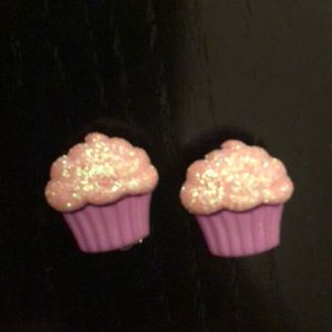 cupcake clip earrings